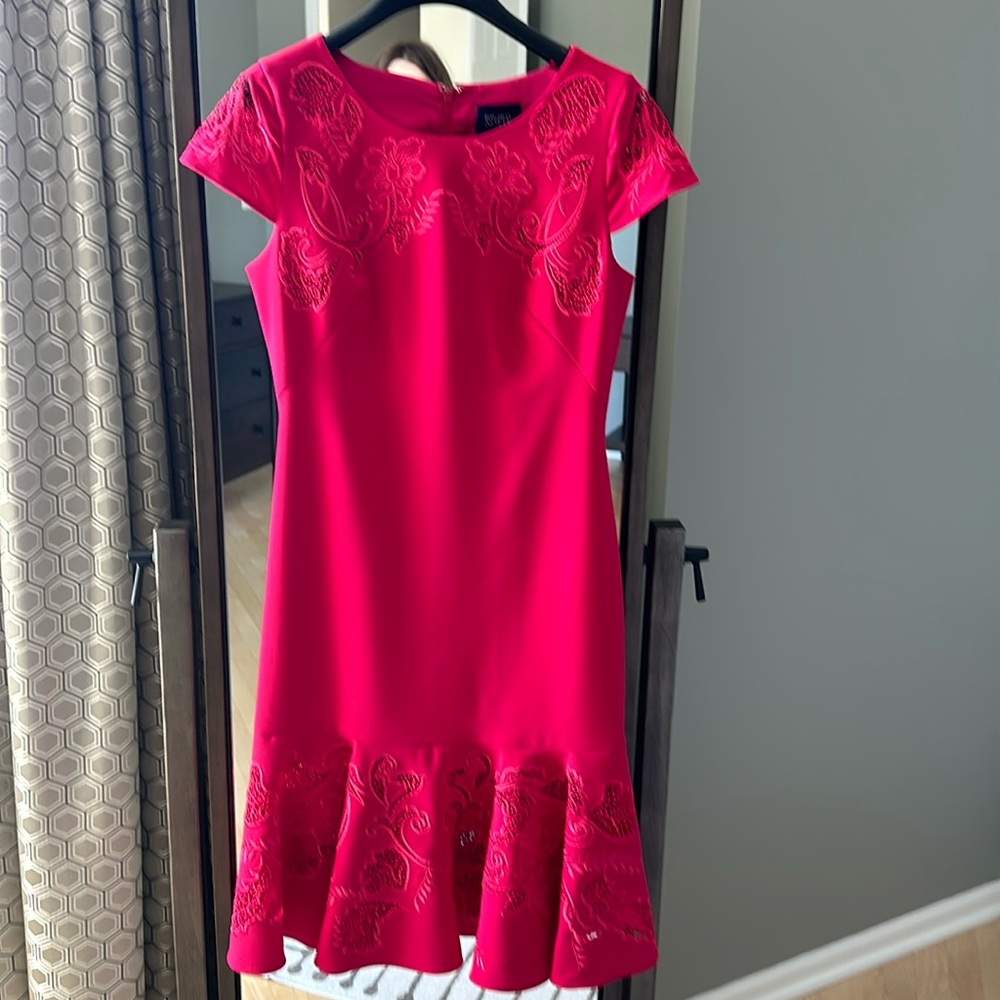 Marchesa Notte fuchsia dress